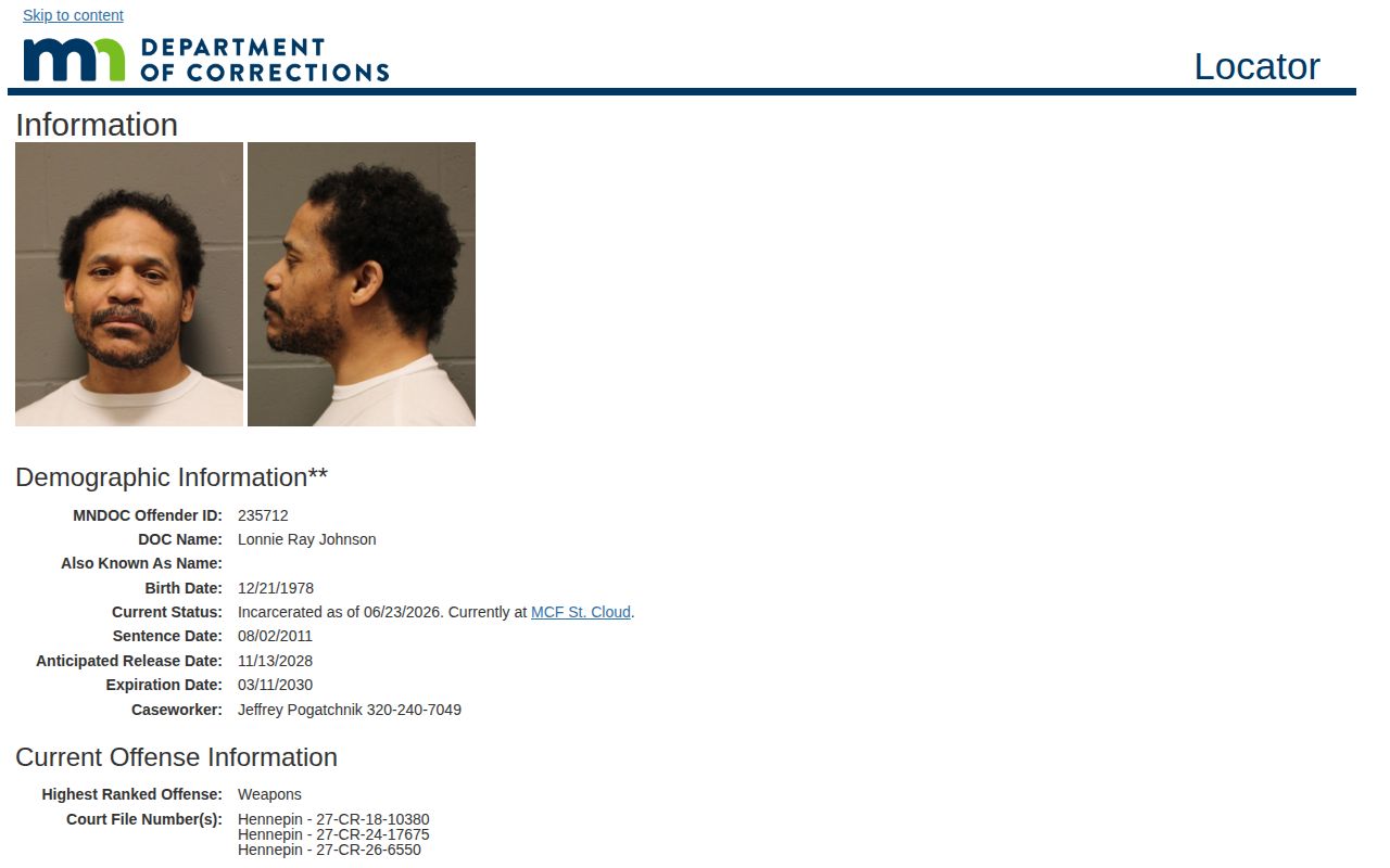 MNDOC Anticipated Release Date for a Minnesota inmate